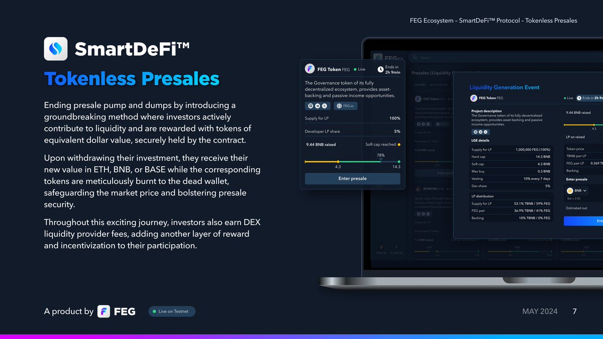 @shahh 🎺 #FEGtoken is bringing a Next-Gen Token Launchpad, #SmartDeFi™

- Twice Audited 🛡
- Singular Multi-Chain Supply 🌉 #BASE #ETH #BNB       
- Anti-Dump Presales 📈
- Front-Run Protection 🛡
- Burning 🔥
- & More!

pitchdeck.smartdefi.com
T.me/FEGchat