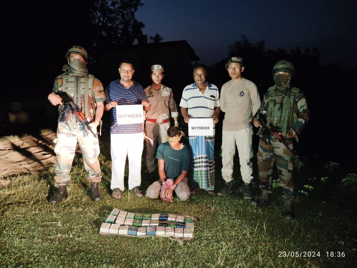 ASSAM RIFLES SEIZES 418 GMS HEROIN IN ASSAM #AssamRifles alongwith Assam Police on 23 May 2024, seized 418 gms Heroin worth Rs 3.01 Crores in general area Hawaithang, Cachar District, Assam. Seized drugs and apprehended individual was handed over to the Dholai PS, Cachar