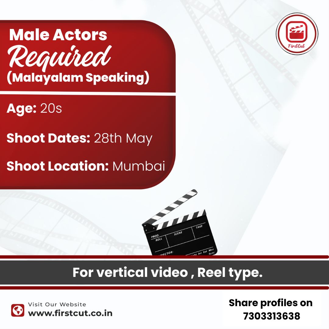 ATTENTION ACTORS❗

We're looking for #malayalamspeaking male and female actors for a #reelvideo

Apply fast!
Send your profiles on +91 73033 13638
ㅤ
#malayalamactor #malayalammodel #maleactors #actors #actingaudition #casting #castingcall #acting #onlineauditions #firstcut