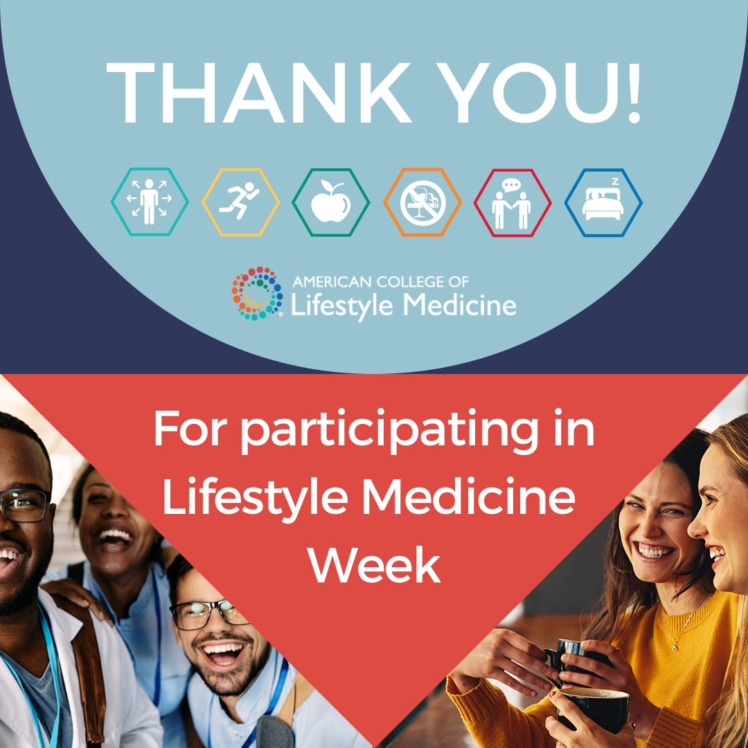 ACLifeMed's tweet image. Thank you to everyone who participated in #LMWeek! But LMWeek does not have to end here - celebrate year-round!

🔵 Become a member 
🔵 Continue learning with ACLM's educational offerings
🔵 Attend #LM2024, either in-person or virtually
🔵 Donate!

Visit lifestylemedicine.org.