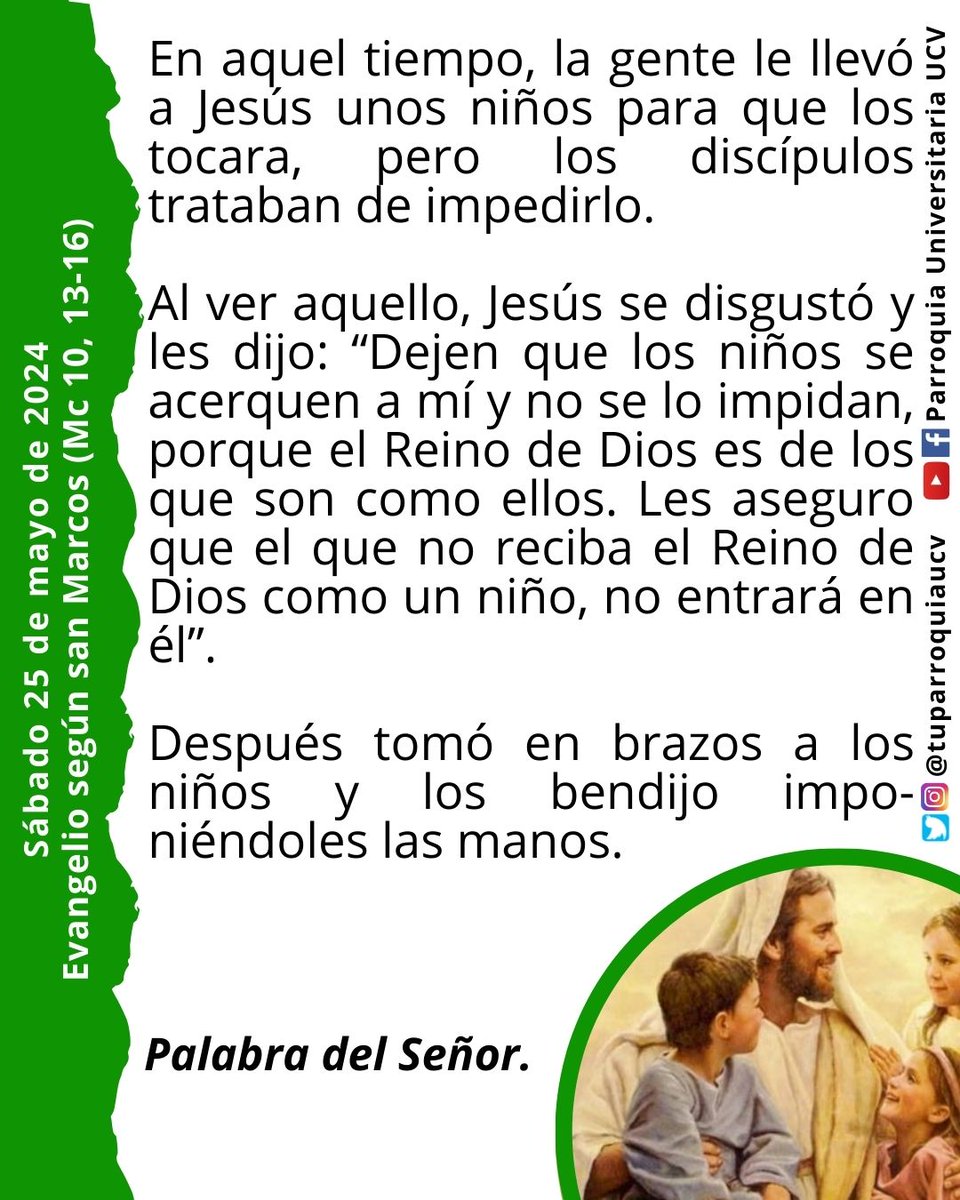 #EvangelioDeHoy #EvangelioDelDía #25May #EnTodoAmarYServir #JesuitasDeVenezuela #TuParroquiaUCV