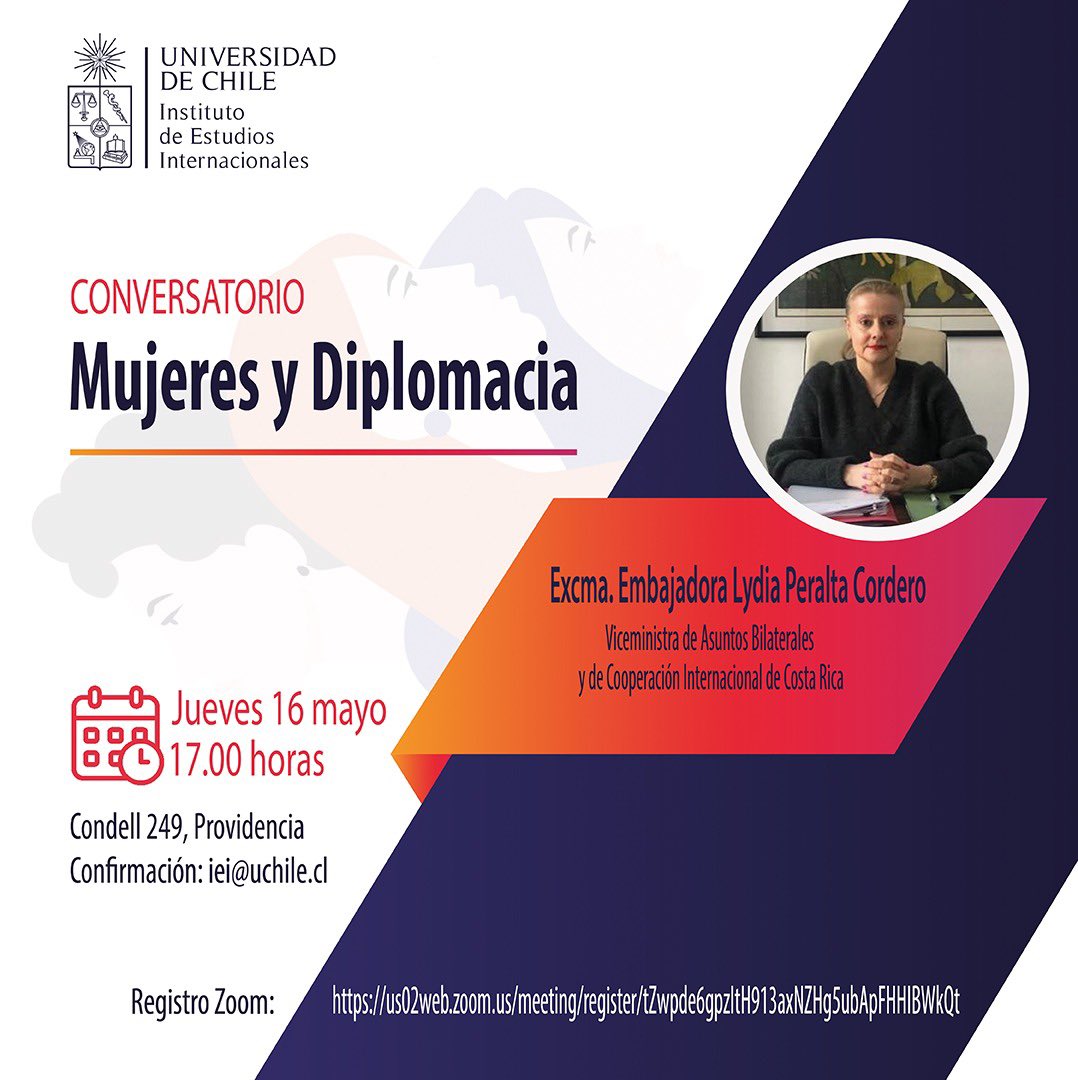 AdrianaMRuCR1's tweet photo. Agradezco al @ieiuchile y los asistentes al conversatorio sobre “Mujeres y Diplomacia” que tuvimos la semana pasada con ocasión de la visita de la Viceministra de @CRcancilleria. En 🇨🇷 tenemos un 54% de diplomáticas de carrera mujeres.@WedlyneFP @maggiportuguez @Minrel_Chile https://t.co/eZNC5e70YX