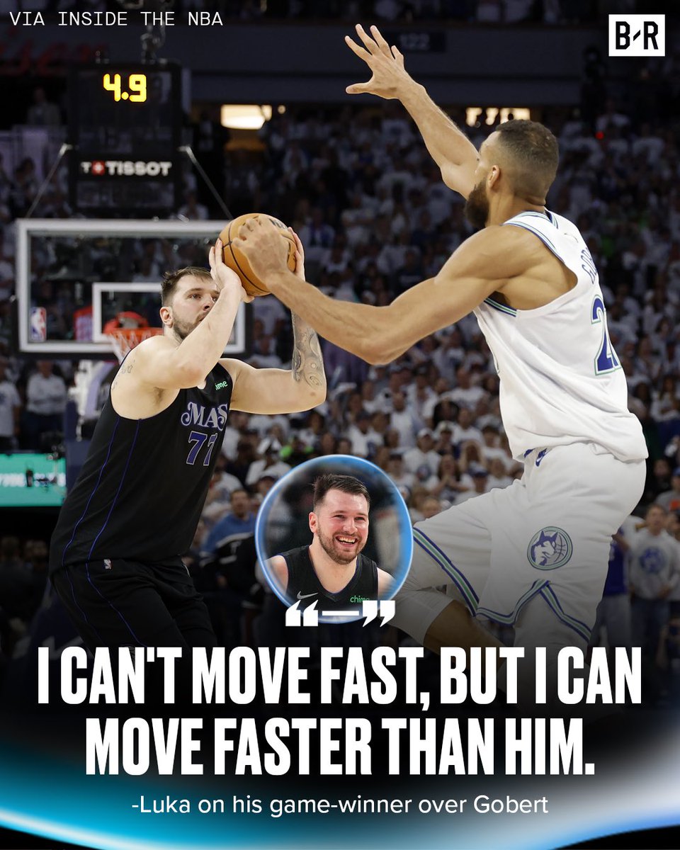BleacherReport's tweet photo. Luka on hitting the game-winner over Gobert 😅 https://t.co/2Lsg1AgpFk