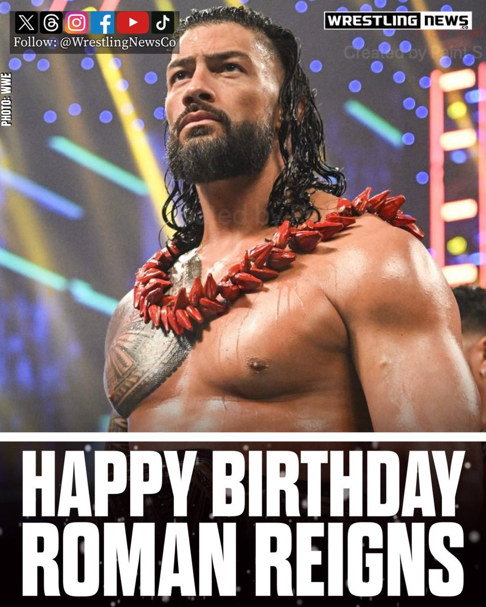 WrestlingNewsCo's tweet photo. Acknowledge your Tribal Chief, Roman Reigns, on his birthday. https://t.co/kN3e14rAJX