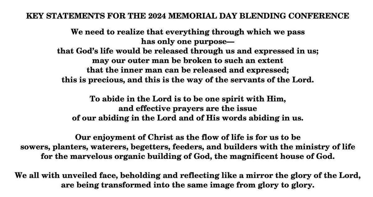 pswatson's tweet photo. General Subject: The Christian life
Everything we pass through has only one purpose…
#KeyStatements #MemoConf24 https://t.co/7uHzY9R9mr