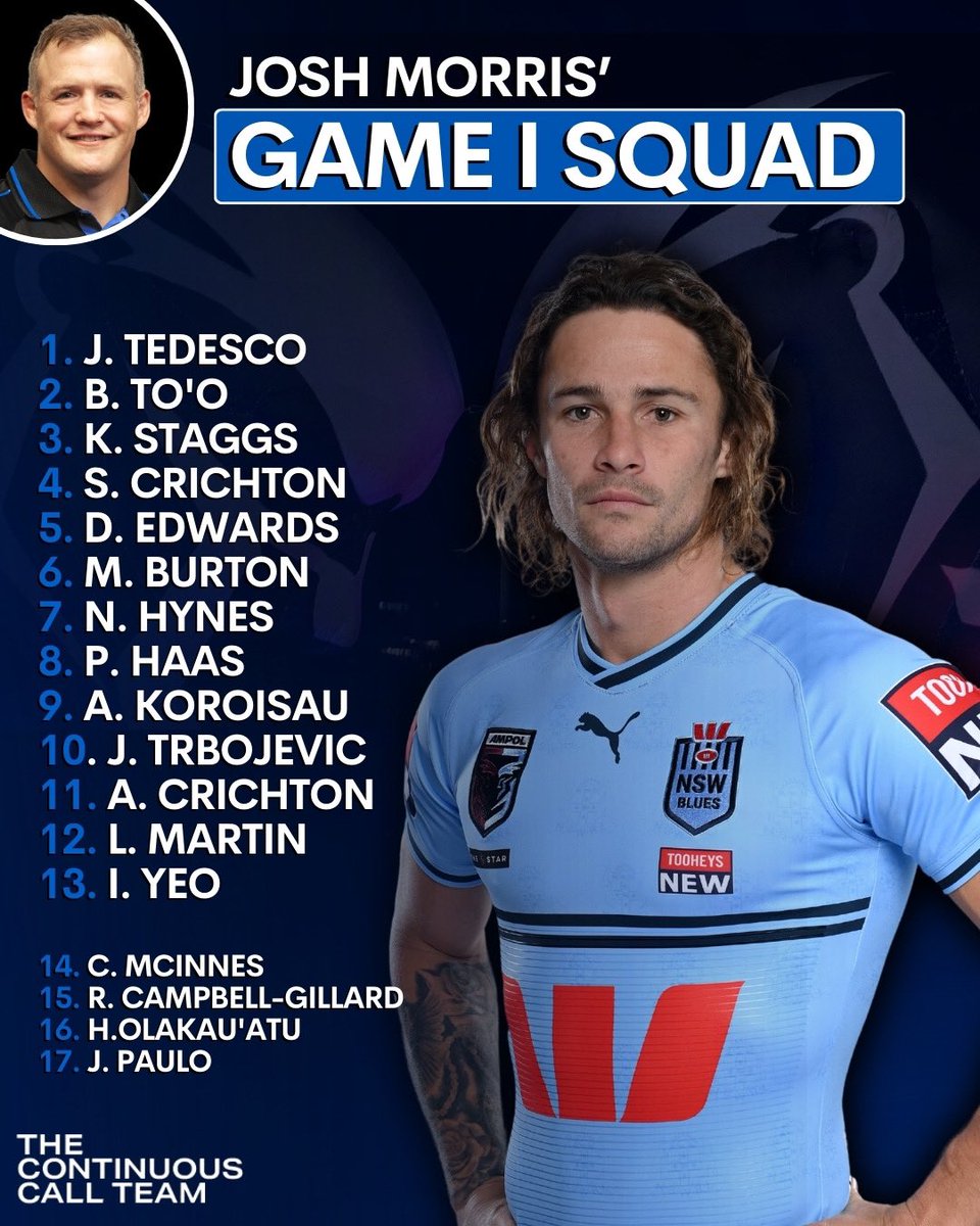 The Big Marn and Josh Morris have a crack at their squads for Origin Game I. Have they got it right? 🤔 @ContinuousCall @therealbigmarn @marklevy2gb MORE: 2gb.com/big-marn-and-j…