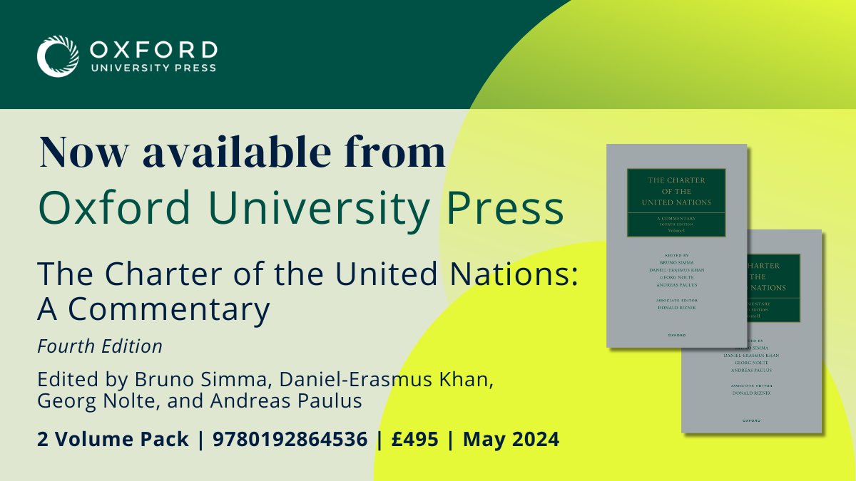 "The Charter of the United Nations: A Commentary" is an indispensable reference tool for all those interested in the UN and its legal significance for the world community.

Dive into the latest updates that have gone into this revised 4th edition: oxford.ly/3WFg1ze