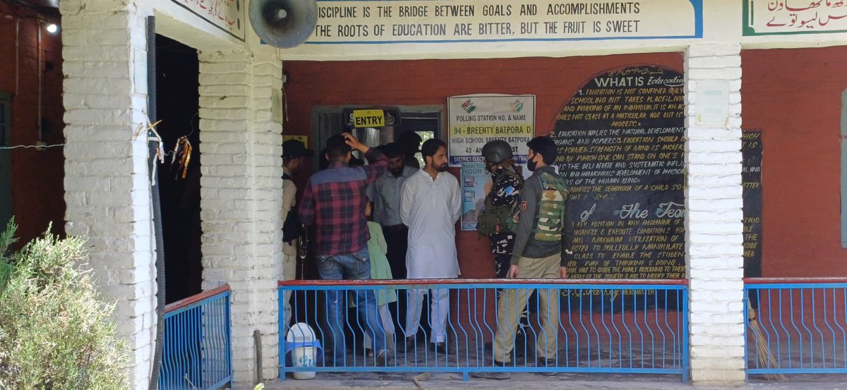 At Brinty, Achabal Polling Station. Encouraging participation by the voters!