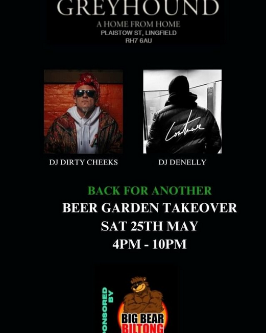 dirtycheeks's tweet photo. BACK FOR ANOTHER... 
...@beatsneats 
BEER GARDEN TAKEOVER @greyhoundlingfield 
4PM-10PM 
W/ @das_2wavey 

#sunshine #garden #greyhound #lingfield #beatsneats #takeover #bbq #hotsauce #reggae #funk #soul #jazz #disco #house #music #dancing #life https://t.co/yVsXdQAn9e