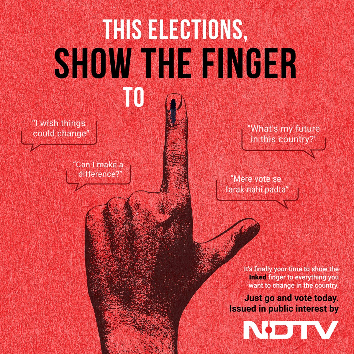 ndtv's tweet photo. #ElectionsWithNDTV | Don't forget to cast your vote today!
Join our campaign #NDTVPledgeToVote: https://t.co/VxYcdGSpI1
#LokSabhaElections2024 https://t.co/hnBVSNM6pE
