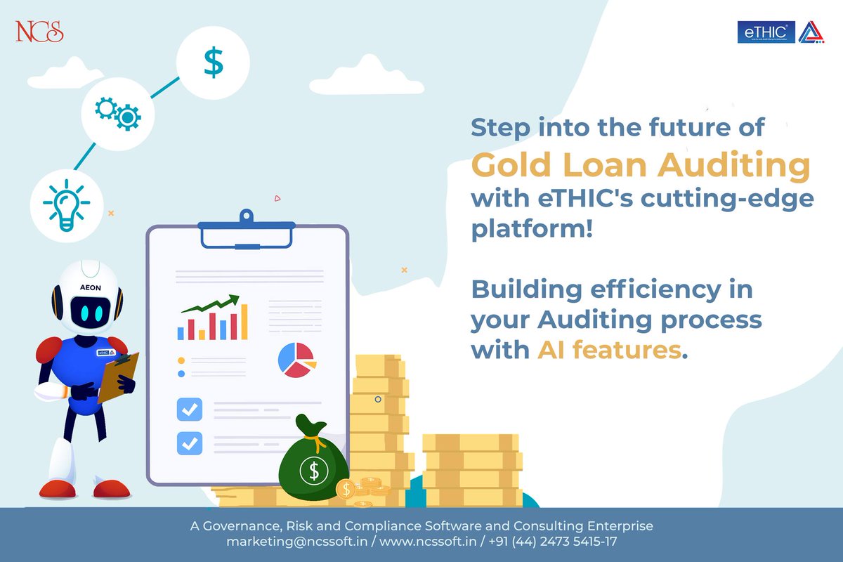 Experience optimized workflows, enhanced accuracy, fortified fraud defenses, ensured compliance, and boosted efficiency. Ready to elevate your Auditing game? Let's dive in! For more details @ ncssoft.in / +91 (44) 2473 5415-17 #GoldLoan #AuditAutomation #FutureReady