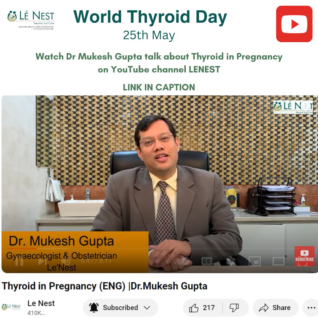 lenestindia's tweet photo. Thyroid in Pregnancy must be monitored to minimise its impact on women's health as well as the health of the baby. Watch the video on YouTube channel LENEST to know more.

Click the link: https://t.co/jmRuSiI10j

#WorldThyroidDay #thyroidinpregnancy #thyroiddisorder #thyroid https://t.co/FTzCD5nv6g