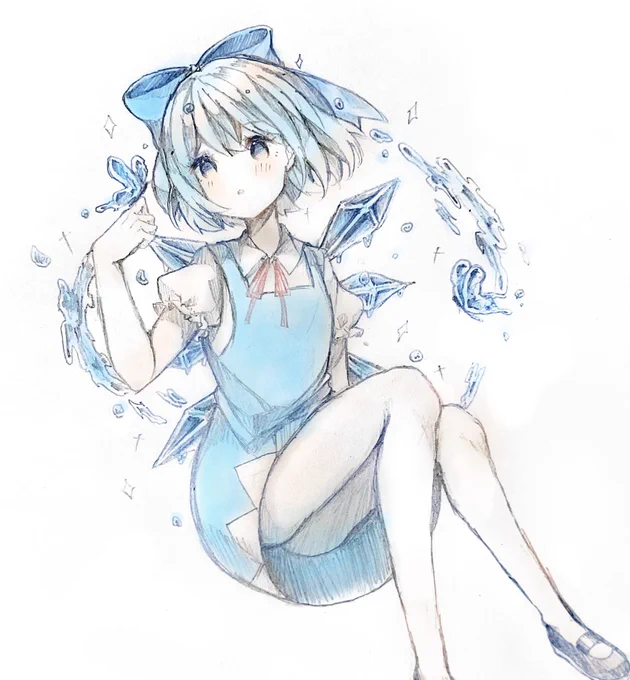 この時期のチルノの色合い気に入ってるから、今年の夏もまた描きたい 