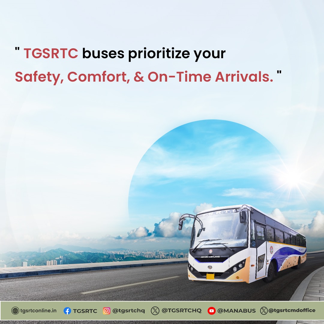 Explore Telangana (and beyond!) on a budget
with TGSRTC! we offer comfy rides at convenient
timings, with options for every wallet. From AC luxury
to regular fares, get where you need to be!
.
.
#tsrtc #tsrtcbuses #publictransport #acbuses #rajadani #metrobuses #Garudabuses