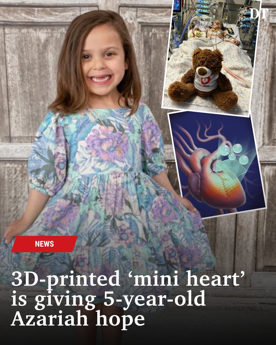 Five-year-old Azariah Harb has already endured three open-heart surgeries, but a new invention could see surgeons build her a “mini heart” to give her the best chance at a normal life. MORE 👉 bit.ly/3QZqtye