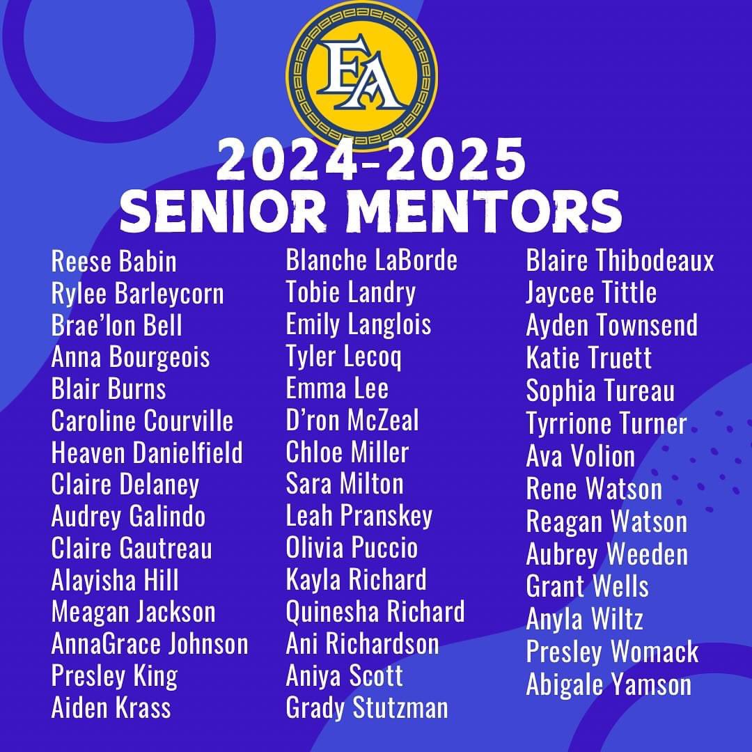 Congratulations to next yEAr’s Senior Mentors. We are so proud to have such great Spartans representatives to help share our legacy! #ExcellenceAlways #bethere #workhard #chooseyourattitude #havefun #AlwaysaSpartan