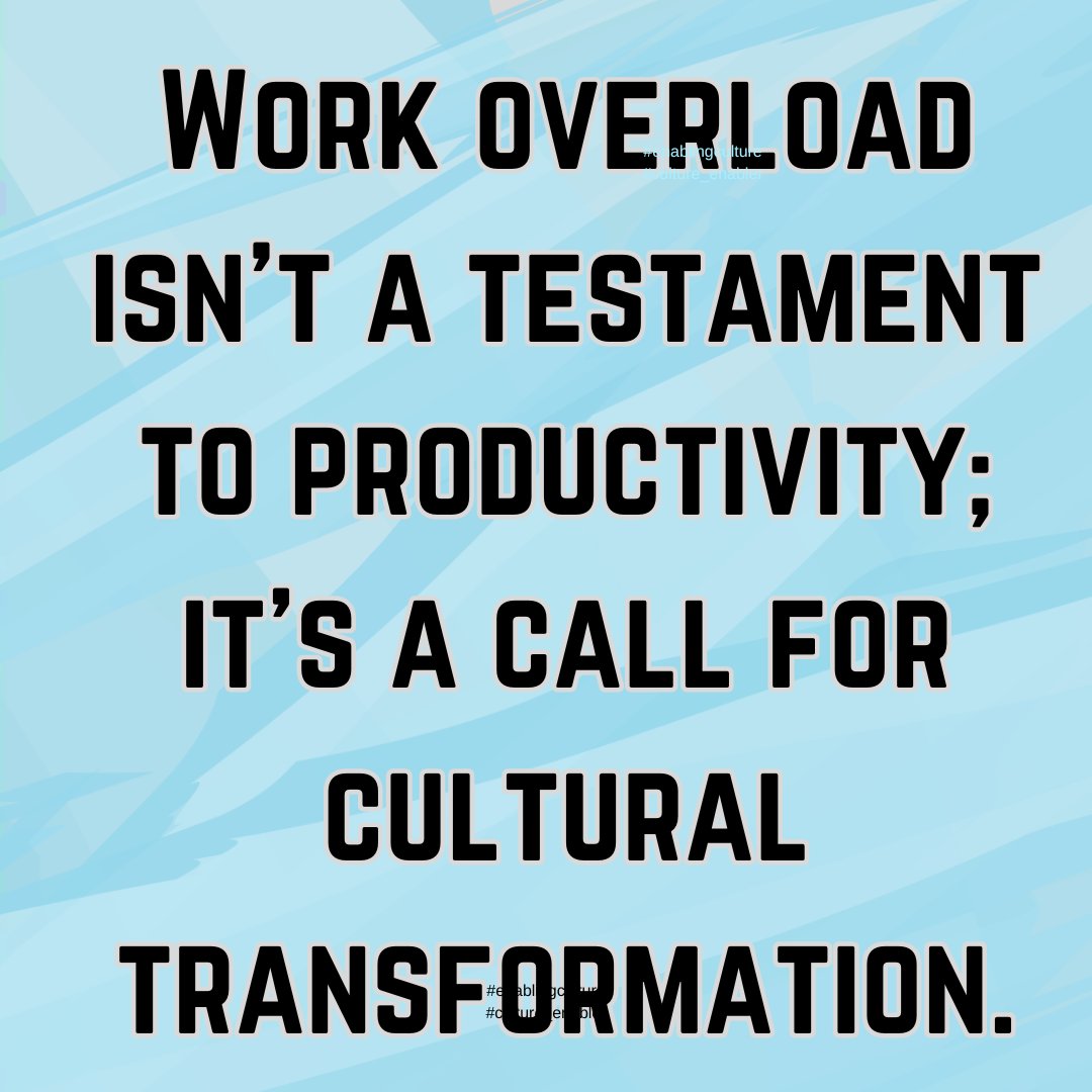 🕰️⚖️ Don't mistake a heavy workload for productivity. It's a wake-up call for a cultural shift.

#WorkSmart #Balance #Productivity #workplaceculturematters #WorkEthic
#workplaceconversations #workplacetrends #culturechange #ChangeIsNeeded