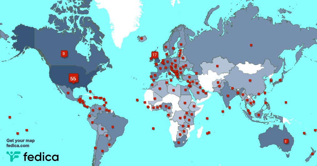 I have 6 new followers from Brazil, and more last week. See fedica.com/!MarkkeMusic