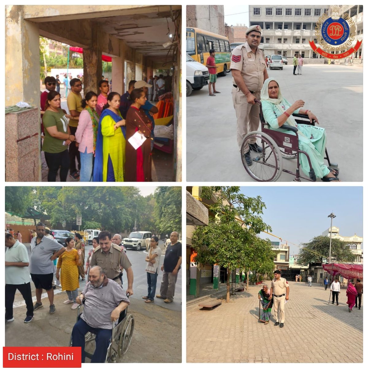 #DelhiPoliceCares
During #LokSabhaElections2024,
Police Personnel on duty assisting Voters especially to #SeniorCitizens & #SpeciallyAbled persons in #RohiniDistt

#DilKiPolice @DelhiPolice  @LtGovDelhi @CPDelhi @Ravindra_IPS