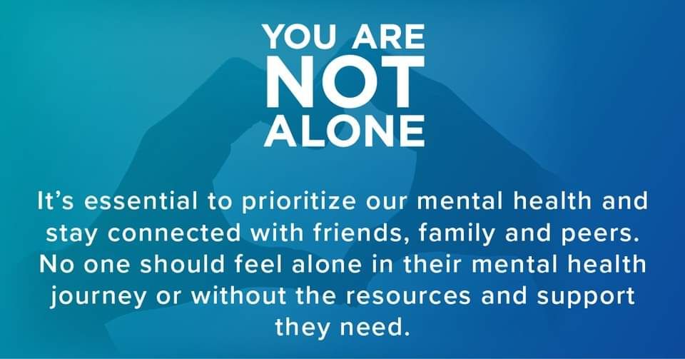 During Mental Health Awareness Month, we want to share the message that You Are Not Alone. If you are struggling with your mental health please know, You Are Not Alone. There are resources available to you, just take that first step. #rsccsetx #surviveandthrive #18007WECARE