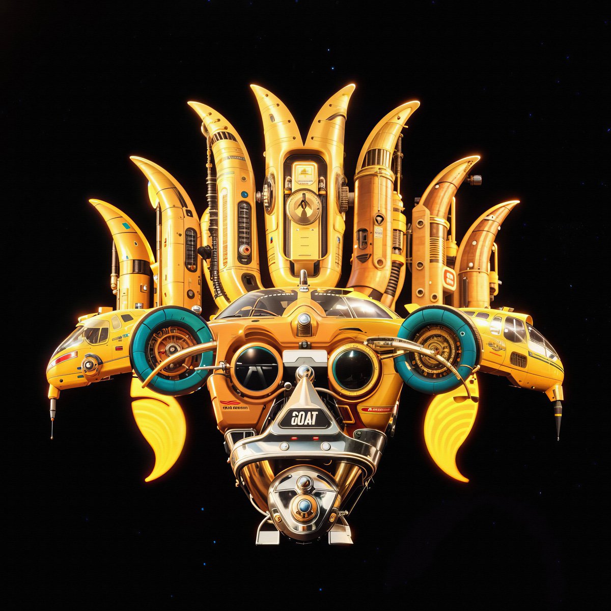The lost mask of the GOAT (Greatest Of All Time), is an cultural artifact from the ancient future, hinting that our myth and history that our past speaks of are visions of a future yet to happen!!

get your submissions in for the <a href="/chroniclesvault/">cccmuseum</a> open call!