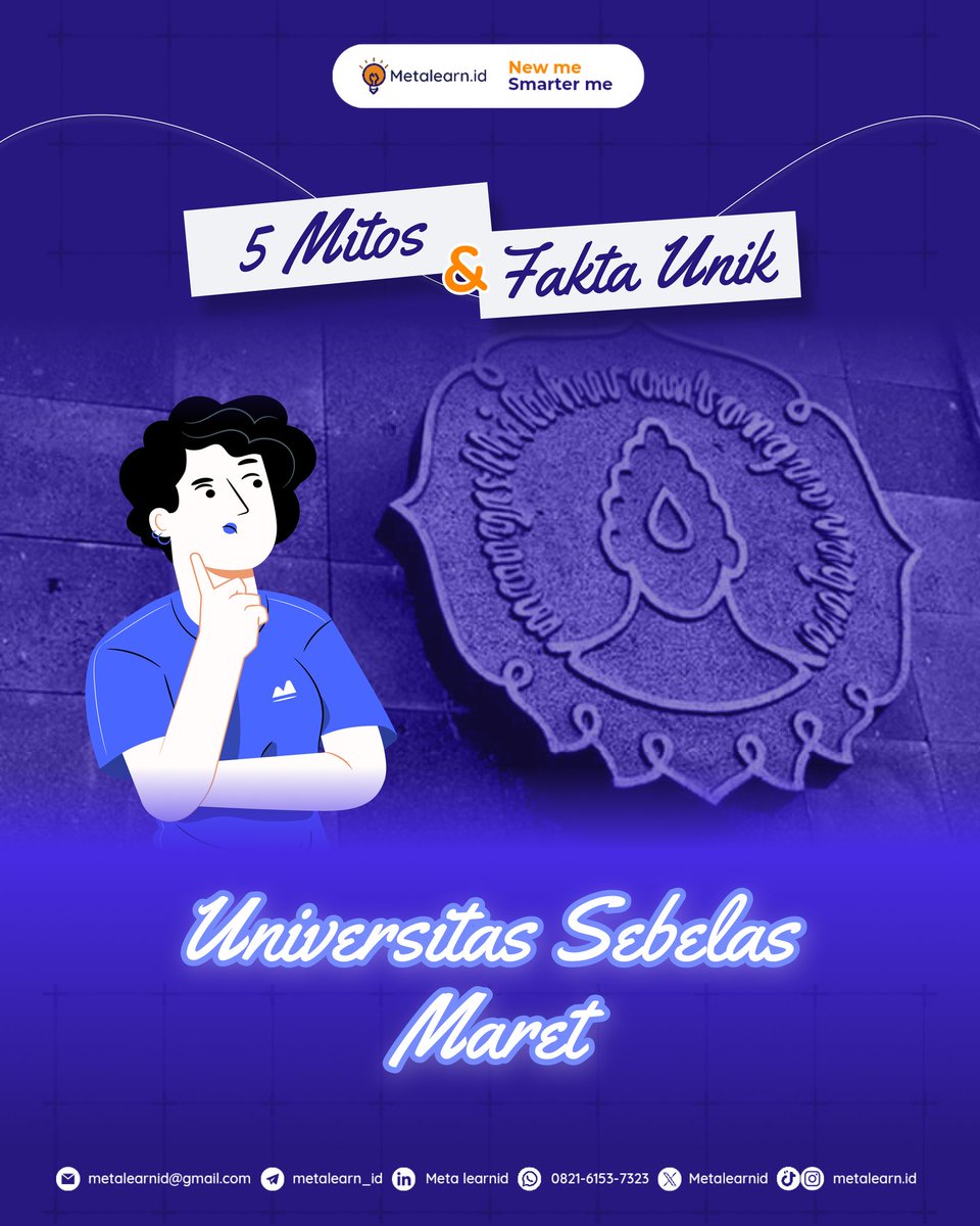 Metalearnid's tweet photo. Halo, Sobat Meta!💡

Sejauh apa kalian kenal universitas ini? Selain kualitas dan prestasi, Universitas Sebelas Maret juga punya beberapa kisah menarik di belakangnya, lho. Penasaran? Yuk, kepoin! 🤩

#metalearn #sobatmeta #uns #universitassebelasmaret #sebelasmaret #mitos #fakta https://t.co/ywjLaqcIQ5