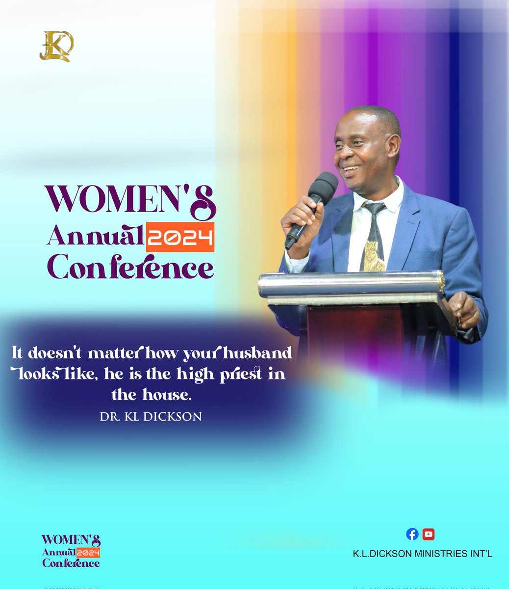 It doesn't matter how your husband looks like, he is the high priest in the house.

#DrKLDicksonQuotes

#MarriageQuotes 
#WomensConference2024
#CFCFortPortal 
#WEMAt44
#WorldEvangelicalMinistries