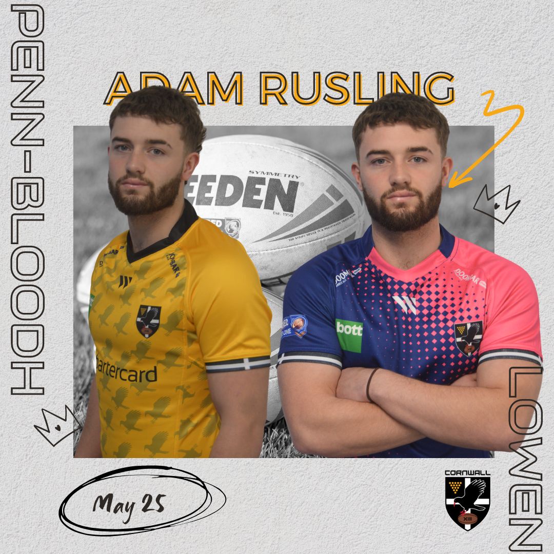 𝗣𝗲𝗻𝗻-𝗯𝗹𝗼𝗼𝗱𝗵 𝗟𝗼𝘄𝗲𝗻 〓〓 🔑 A very happy 21st birthday to our captain Adam Rusling! 🥳 We hope you have a great day, skip! 🖤💛 #Kernowkynsa #RugbyLeague