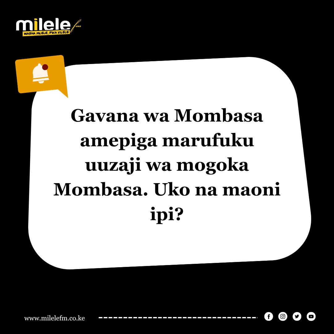 Gavana wa Mombasa amepiga marufuku uuzaji wa mogoka Mombasa. Uko na maoni ipi? #MisakatoYaSato @meshmzitoh