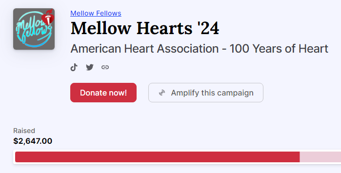 Mellow Hearts '24 is officially over! This past week featured dozens of streams from our members, and we raised $2647 for <a href="/Heart_Liive/">Heart Liive ❤️</a>! 

Thank you all so much for hanging out and having fun with us. It has been an amazing week.