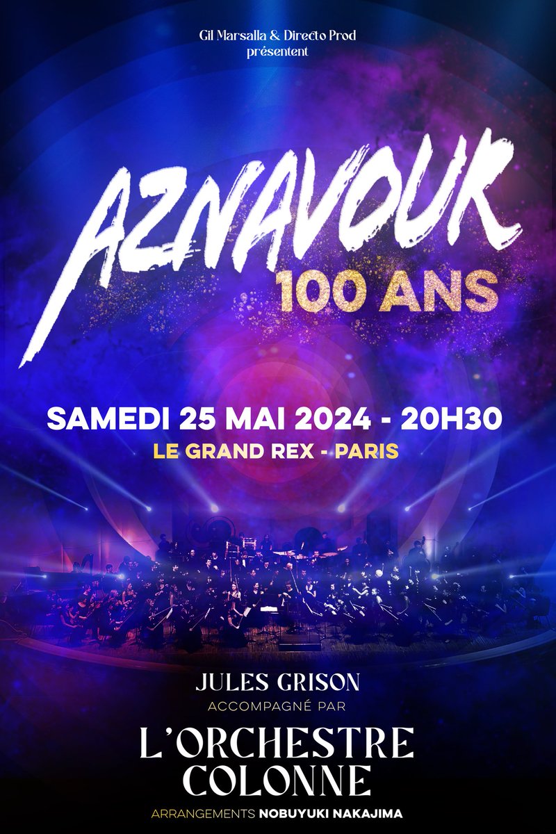 GilMarsalla's tweet photo. C’est aujourd’hui qu’on célèbre le centenaire de Charles Aznavour à Paris !
🎫 : https://t.co/FCZG595MxW
#charlesaznavour @DirectoTwitt @formidableAA @MinistereCC @le_CNM @ekhoscenes @LeGrandRex @VilledeNice @BFMParis @armembfrance @fondsArmenienF https://t.co/EkGamS37OD