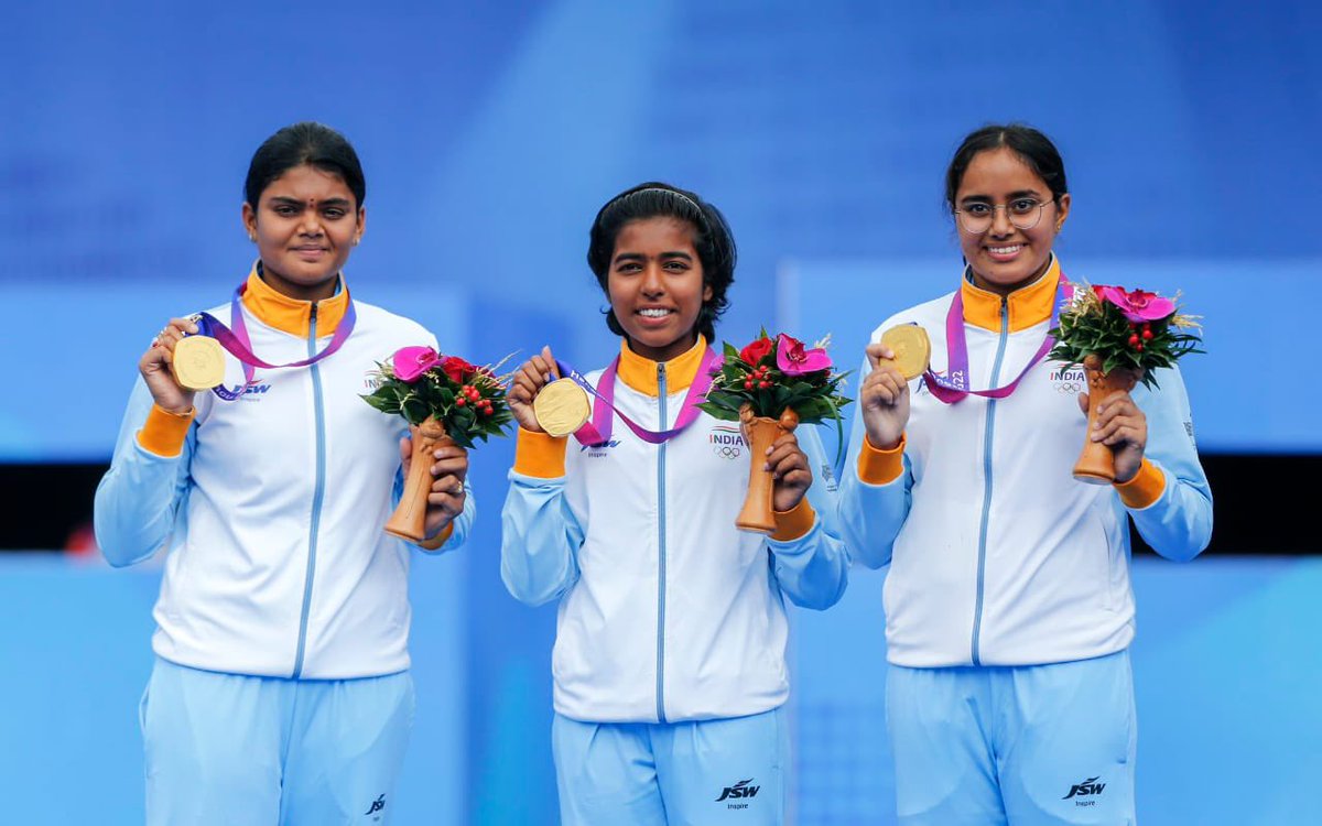 Cheers to the incerdible trio Aditi, Parneet and Jyothi for clinching GOLD🥇in the Compound Women Team event at Archery World Cup (Stage 2) in South Korea making India proud. A spectacular symphony of focus, strength & grace! Kudos Champions!🇮🇳🏹 IndianOil is extremely proud to