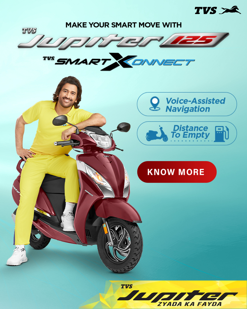 For more information and latest offers, visit your nearest @tvsmotorcompany dealer. To book a test ride visit our link in bio. #theassamtribune #TVSJupiter #SmartXconnect #ZyadaKaFayda #125CCScooter #NavigaionwithVoiceAssist #WeatherAlert #Store2Helmets #underseatstorage