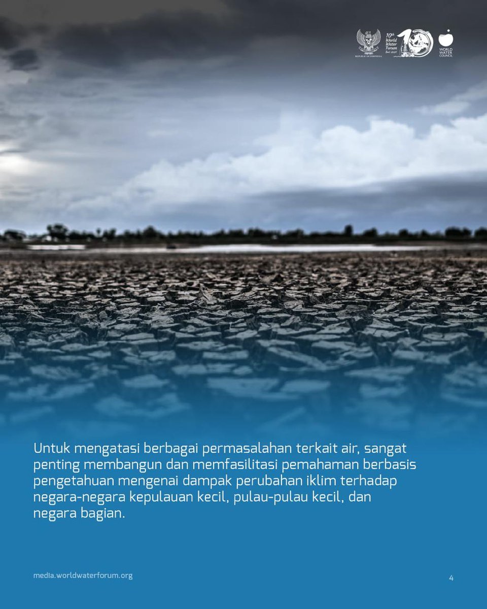 Melalui World Water Forum ke-10 ini, Pemerintah Indonesia dan perwakilan delegasi dari negara yang hadir mempunyai komitmen dalam mendorong pemerataan akses air bersih untuk pulau kecil. #10thWorldWaterForum, #WaterforSharedProsperity, #HydroDiplomacy, #Bali.