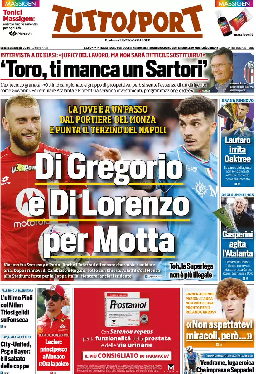 #italian #newspapers #sport #primepagine #25maggio2024🗞️🗞️