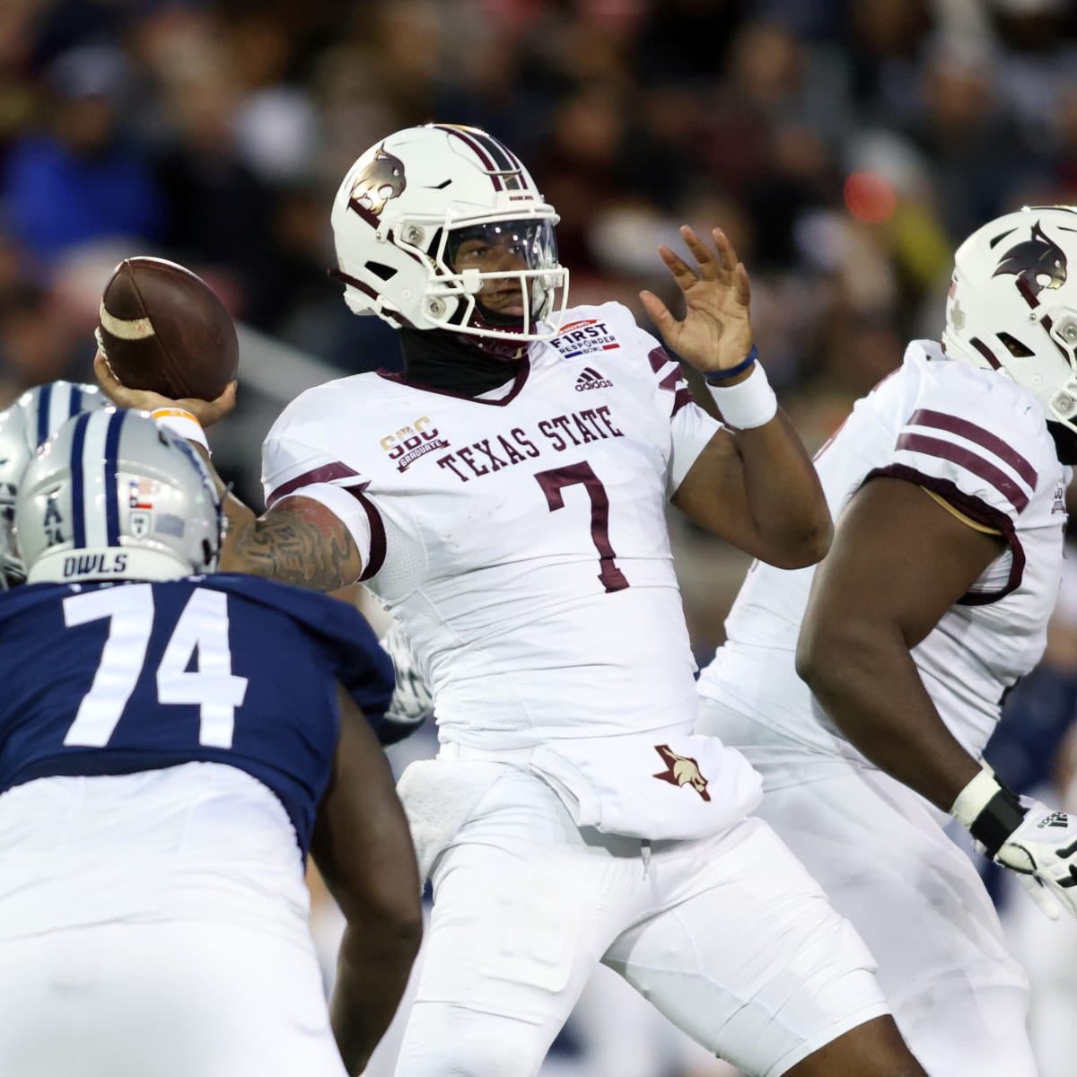 Blessed to receive my first offer from Texas State University!!! <a href="/CoachWillBryant/">Will Bryant</a> <a href="/RyanOKeefe23/">Ryan O’Keefe</a> <a href="/TXSTATEFOOTBALL/">Texas State Football</a> <a href="/coachjmonk/">Jerod Monk</a> <a href="/CoachCarter68/">Jimmy Carter</a> <a href="/DotyCoach/">Brandon Doty</a> @AHMOCOACH #TakeBackTexas #Gobobcats #AGTG