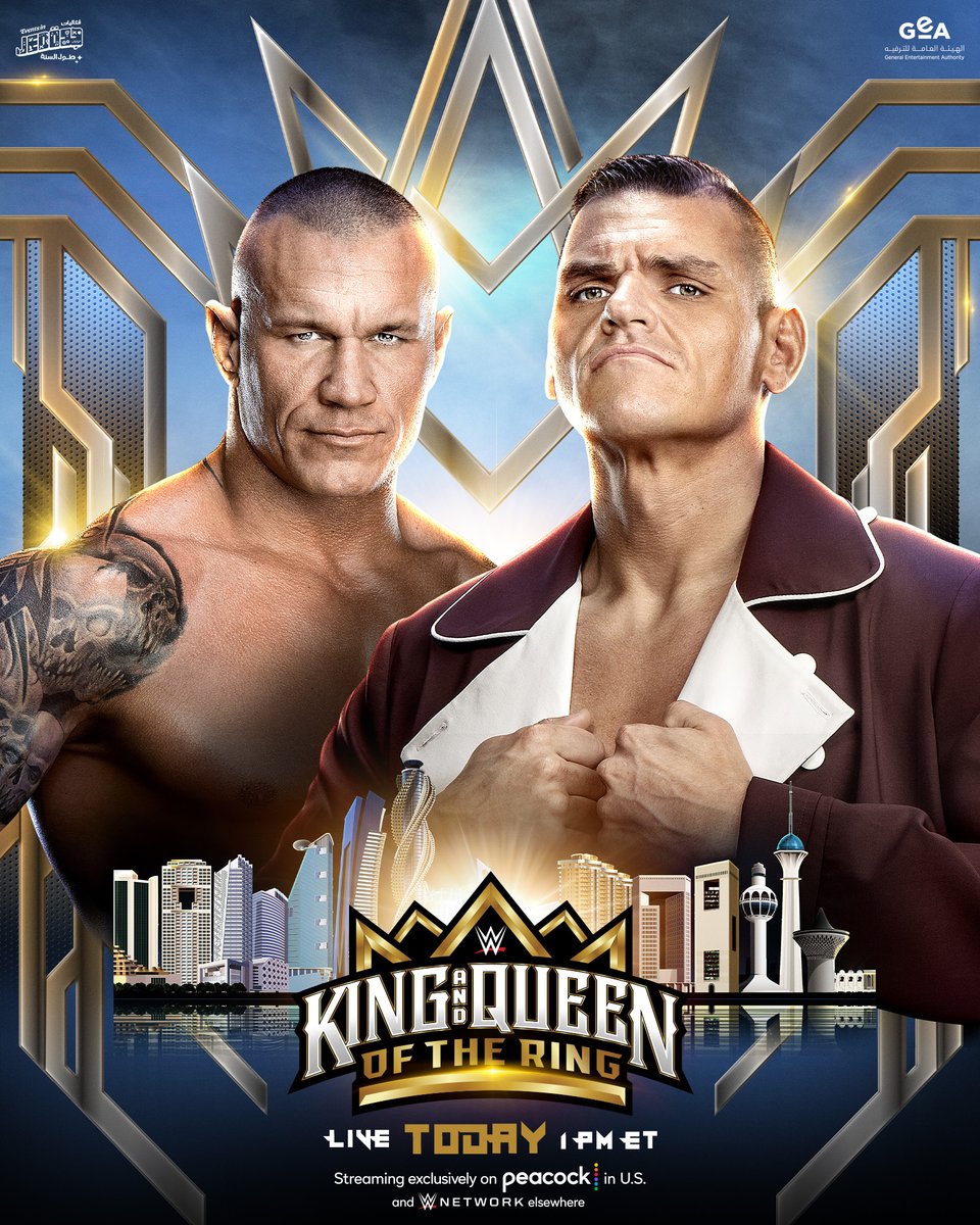 It's the King of the Ring FINALS as @RandyOrton faces @Gunther_AUT TODAY at #WWEKingAndQueen! 1PM ET/10AM PT Streaming exclusively on @peacock in U.S. and @WWENetwork everywhere else. 🦚 pck.tv/3bqfYSq 🌍 WWENetwork.com