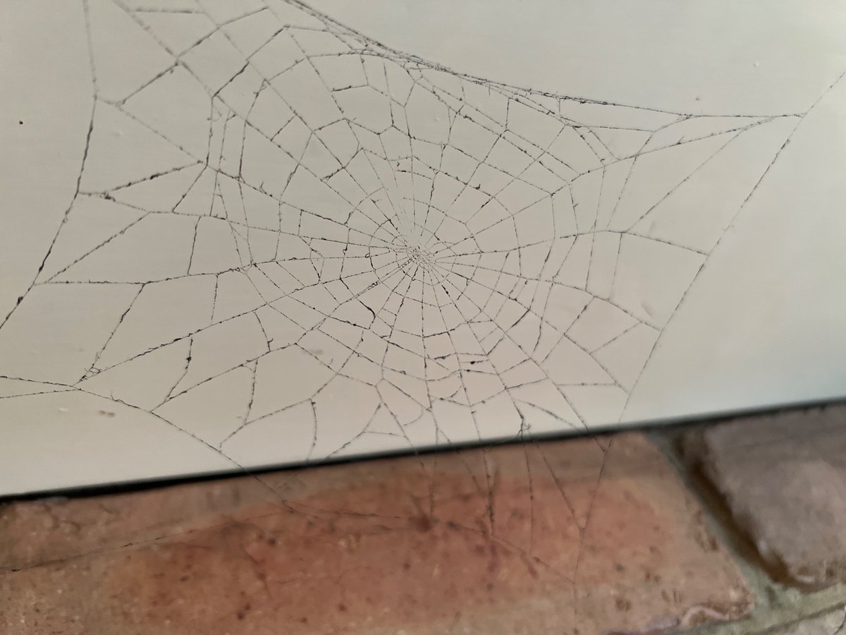 Spider 🕷️ web above the r fireplace. Bit of carbon build up.