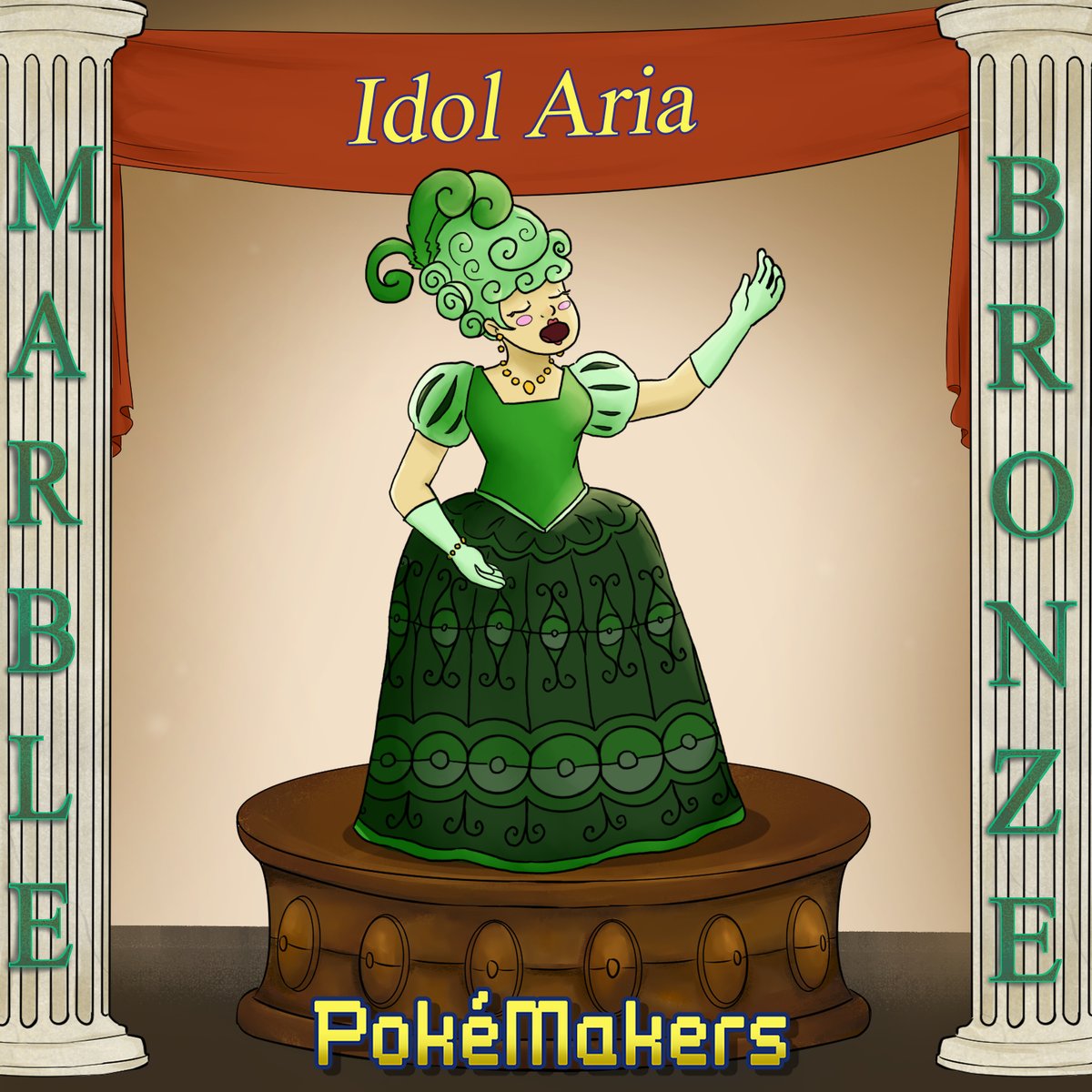 Now who is this who comes to share in Aria's spotlight?
So brave, so fierce, so ready for a Pokémon fight!
It's performance battle time, so call out your #fakemon!
I hope you're ready, let's go, for the show must go on!