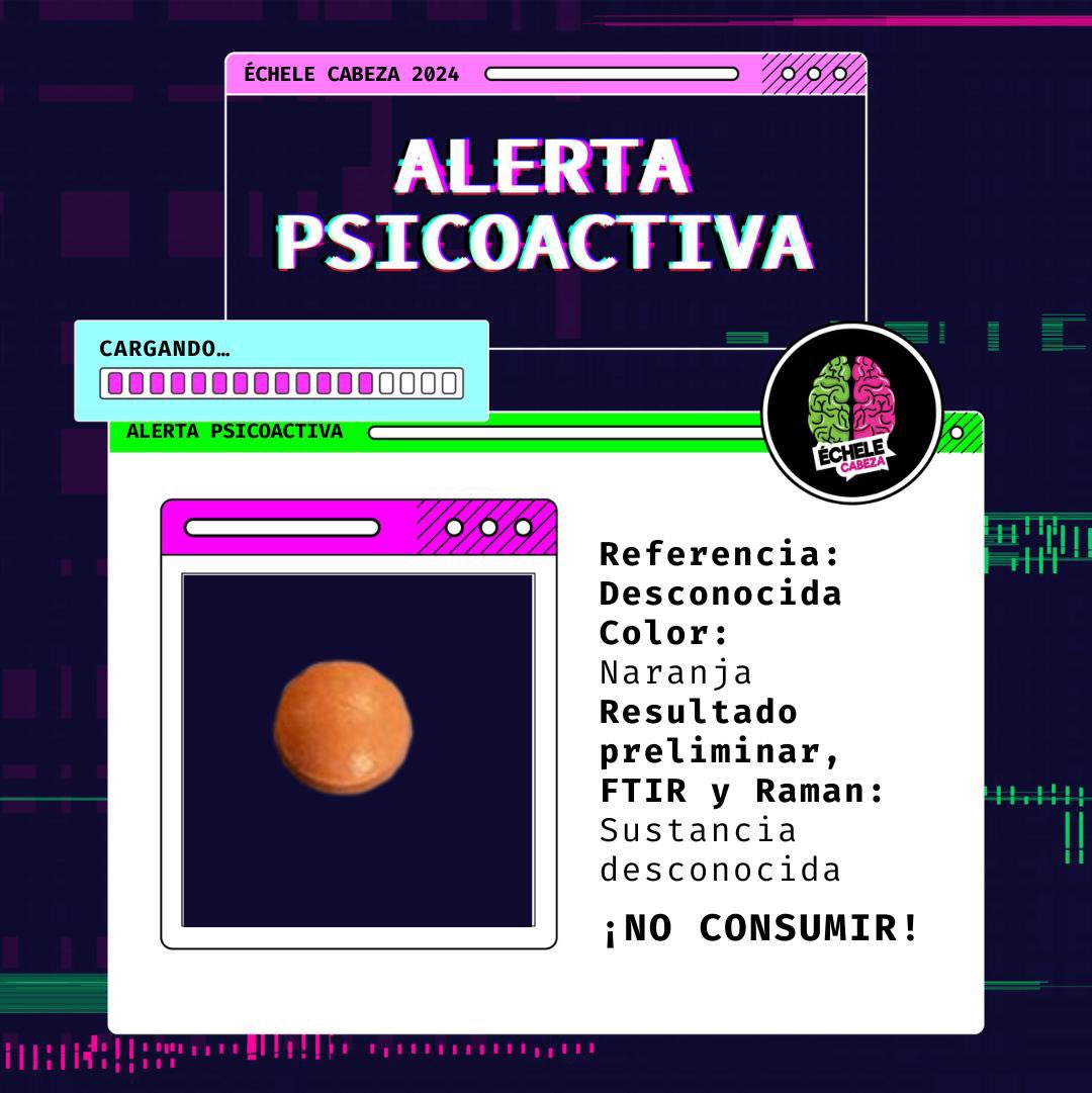 #AlertaPsicoactiva | 🚨 NO CONSUMIR 🚨
Consulta el efecto de estas sustancias en nuestra página web, sección #InfoSustancias ✋🛑