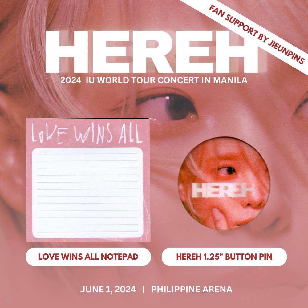 jieunpins's tweet photo. ✨ IU HEREH IN MANILA ✨
Fan Support by @jieunpins 

⁠— repost and like to spread
— strictly 1:1 only (limited qty)
— exact location and time: tba
— be nice 💕

#아이유 #IU #HEREH #HEREH_WORLD_TOUR_IN_MANILA https://t.co/zxQcBffutS