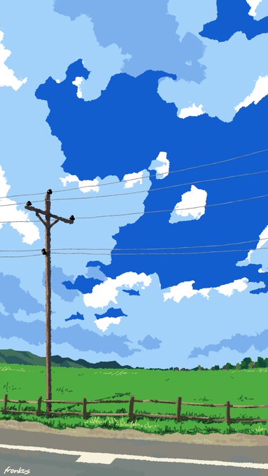 「blue sky grass」 illustration images(Latest)