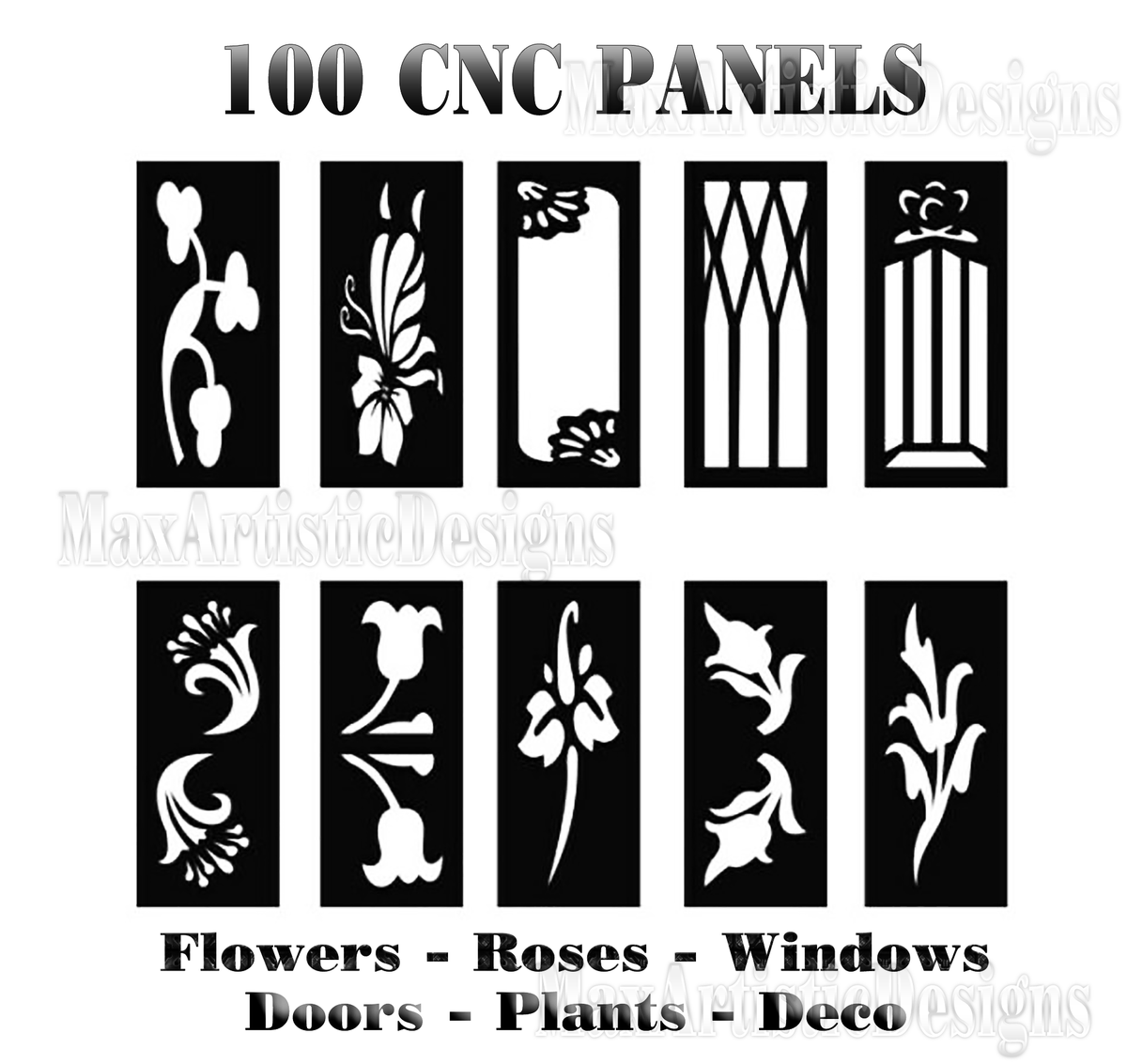 90+ cnc vector panels with flowers, trees geometric frames for doors dxf-cdr format tested in cnc - Download tinyurl.com/2xte75q7