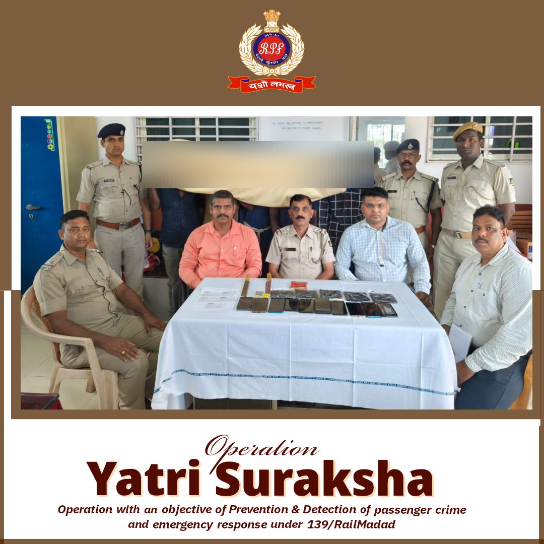Vigilance on Tracks… Quick response by #RPF & #GRP Puri averted a potential crime against passengers and busted a 5-member gang preparing for dacoity. #OperationYatriSuraksha @rpfecor1