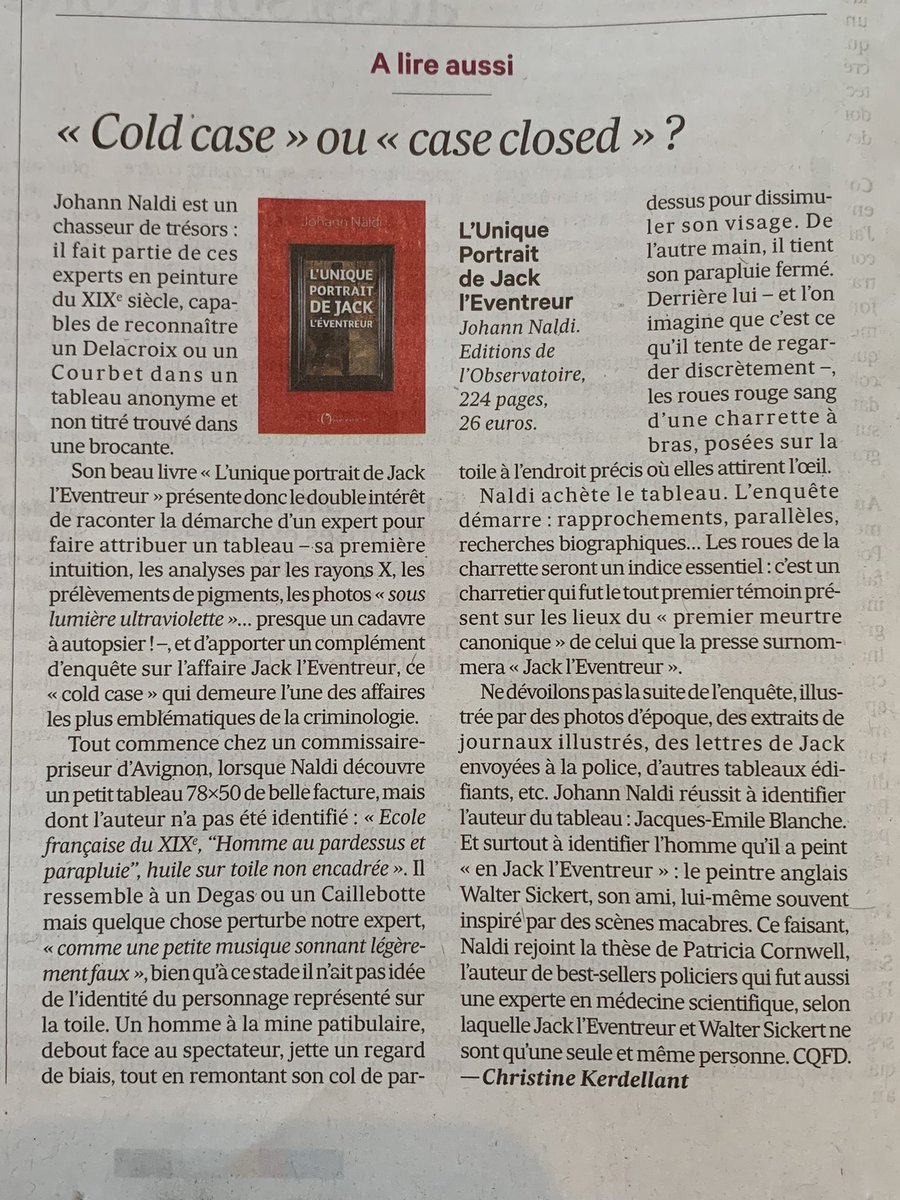 A lire dans <a href="/LesEchos/">Les Echos</a> 🙏 L’unique portrait de Jack l’Eventreur