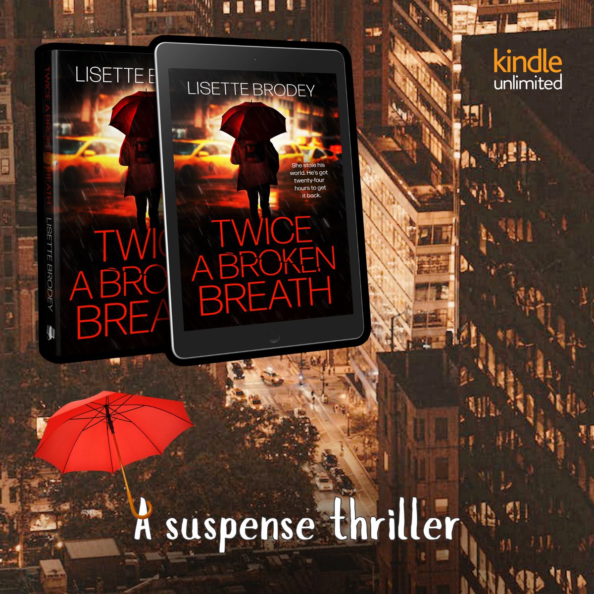 TWICE A BROKEN BREATH 🌆🚖 'A plethora of diverse characters brings a realism to the incredible plot.' ☔️💦 'An exciting page-turner for those who like a #thriller with heart. mybook.to/TwiceBroken 📕 #NYC 💥 #suspense 💥 #KU