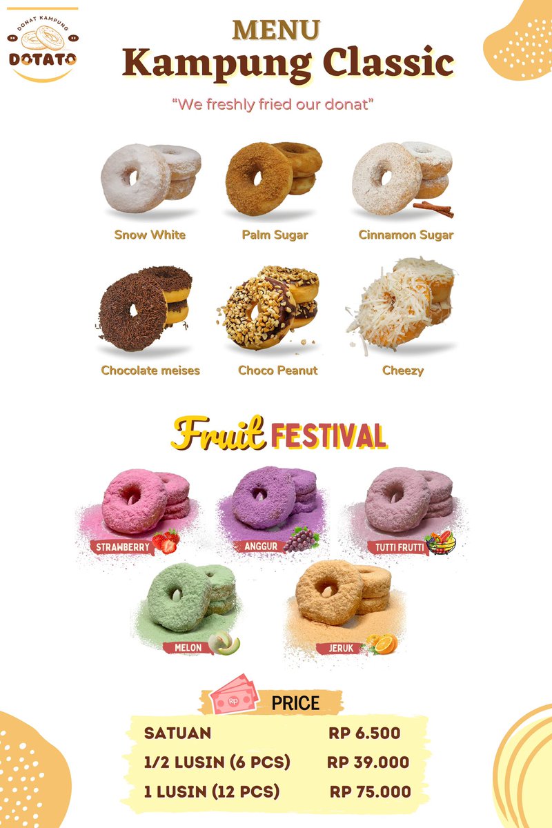 dotato_donat's tweet photo. @undipmenfess Makan donat kampung Dotato anget-anget yuk kak DM domin aja bisa dianter loh 😗 https://t.co/9LDJEjNwZs