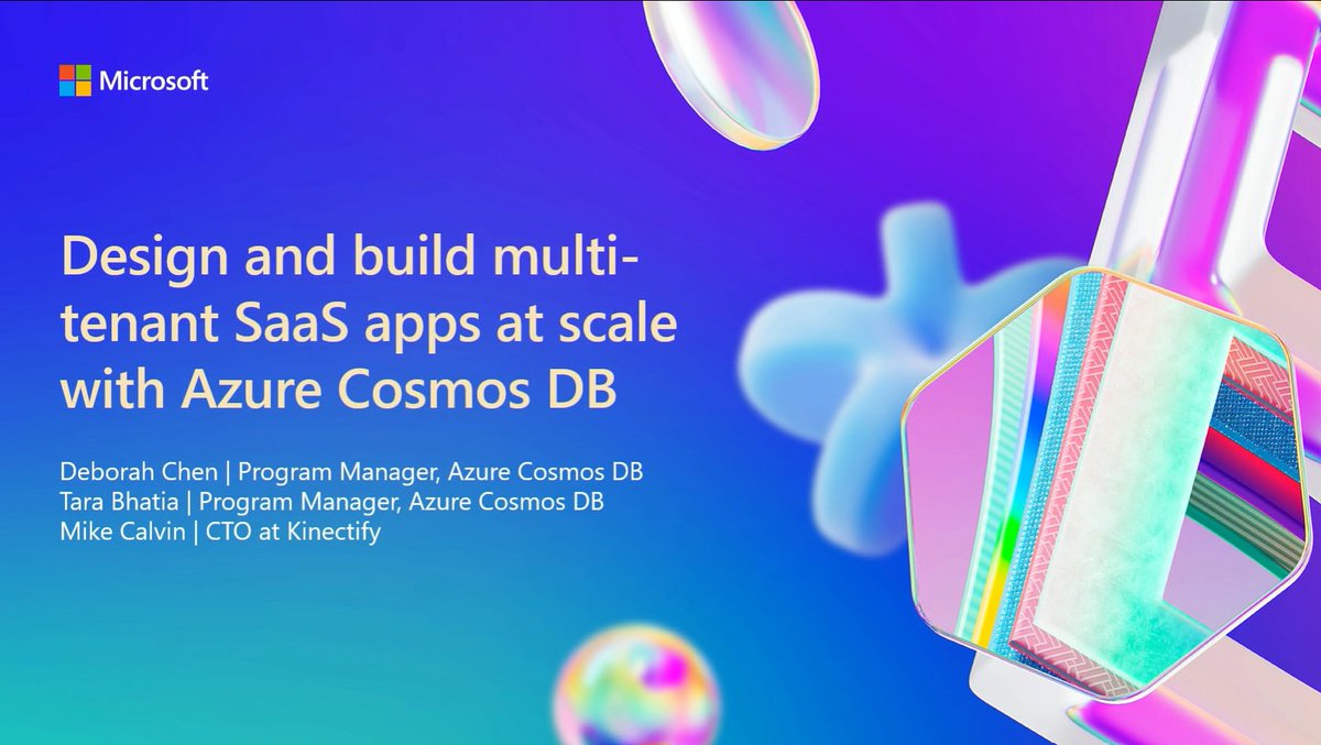 Watch #MSBuild session 'Design and build multi-tenant SaaS apps at scale with #AzureCosmosDB' on-demand at any time!

This session will explore key design considerations related to tenant isolation, cost optimization, and global distribution. 

build.microsoft.com/sessions/76776…