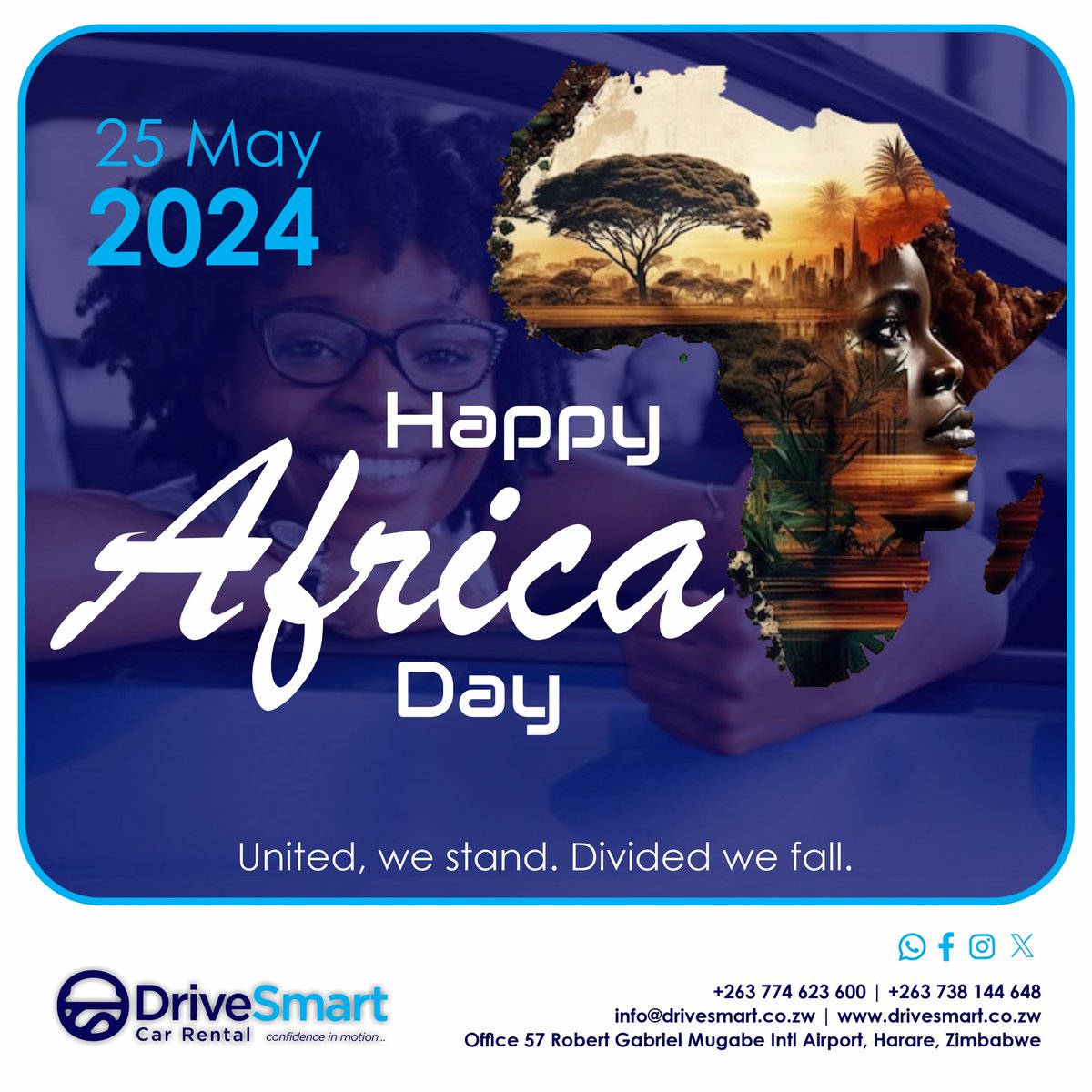 Happy Africa Day! Today we celebrate the rich cultures, vibrant traditions, and incredible diversity of our continent.

#HappyAfricaDay
#AiportTransfers
#DriveSmart
#CarRental
#ConfidenceInMotion