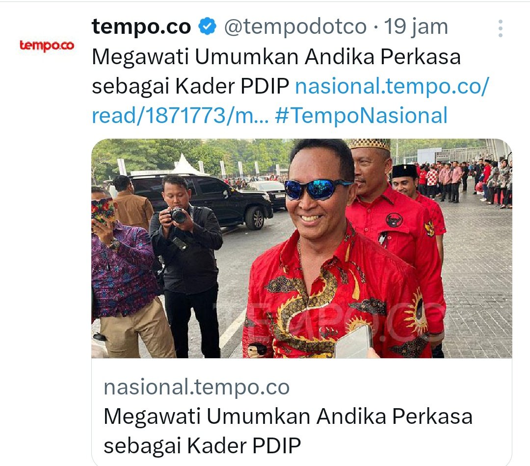 Salut sama Andika Perkasa, Seorang Jenderal yg mengambil jalan Politik melalui PDI Perjuangan. 
Ibu Megawati dengan bangga memperkenalkan Pak Andika ke Peserta Rakernas V PDI P 2024. Sepertinya akan ada tugas yg akan diemban oleh beliau.  
Salut Jenderal
#SatyamEvaJayate